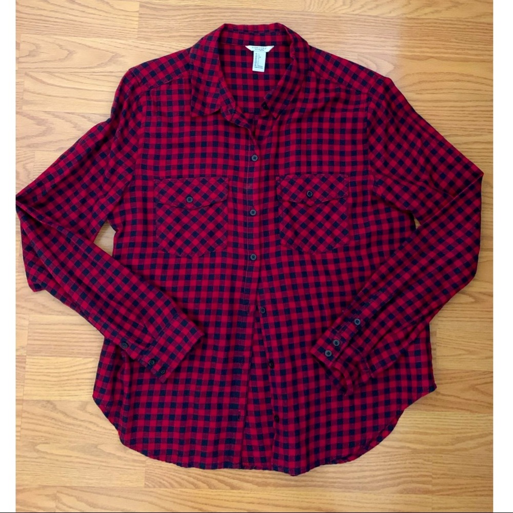 Red/Navy Plaid collared shirt